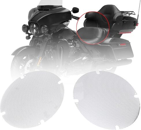 Black Motorcycle Mesh Rear Passenger Speaker Grille Covers for Harley Road Glide Street Glide Electra Glide Ultra Classic Tri Glide Ultra 2014-2024 in Kuwait
