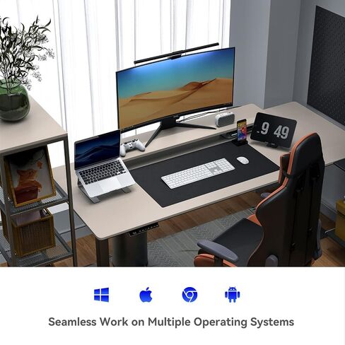 AUSDOM White Wireless Full Size Keyboard: Bluetooth Multi-Device USB Cordless Slim Quiet Keyboard with Numberpad, Rechargeable Noiseless Silent Universal Flat Keyboard for Mac iMac MacOS PC Computer in Saudi Arabia
