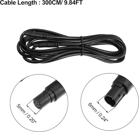 X AUTOHAUX 2 Pcs 8 Pin 3.28ft 100cm Backup Camera Extension Cable Dash Camera Cord Wires Car Rear View Camera in Saudi Arabia