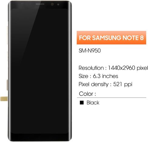 OLED for Samsung Galaxy Note 8 Screen Replacement for Display De Samsung Note 8 Digitizer for Galaxy Note 8 LCD SM-N950F SM-N950U Screen Touch Assembly Repair Part Gold with Frame in Saudi Arabia