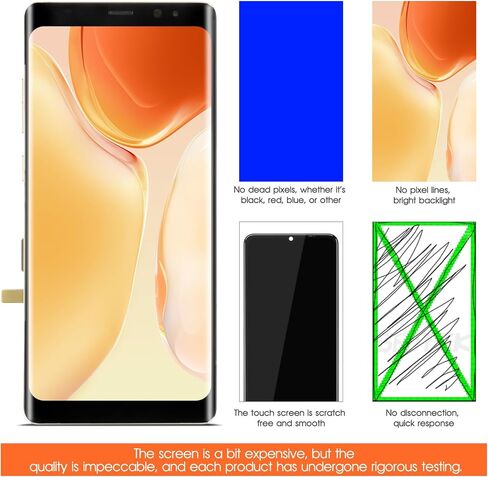 OLED for Samsung Galaxy Note 8 Screen Replacement for Display De Samsung Note 8 Digitizer for Galaxy Note 8 LCD SM-N950F SM-N950U Screen Touch Assembly Repair Part Gold with Frame in Saudi Arabia