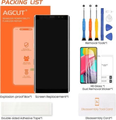 OLED for Samsung Galaxy Note 8 Screen Replacement for Display De Samsung Note 8 Digitizer for Galaxy Note 8 LCD SM-N950F SM-N950U Screen Touch Assembly Repair Part Gold with Frame in Saudi Arabia