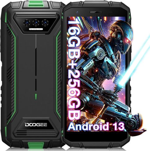 DOOGEE S41 MAX هاتف ذكي متين 2024، 16 جيجابايت + 256 جيجابايت/SD 1 تيرابايت هاتف متين أندرويد 13، هاتف خلوي متين 6300 مللي أمبير في الساعة، شاشة 5.5 بوصة HD+، هاتف محمول IP68 مقاوم للماء 4G خارجي، NFC/WiFi/OTG in Saudi Arabia