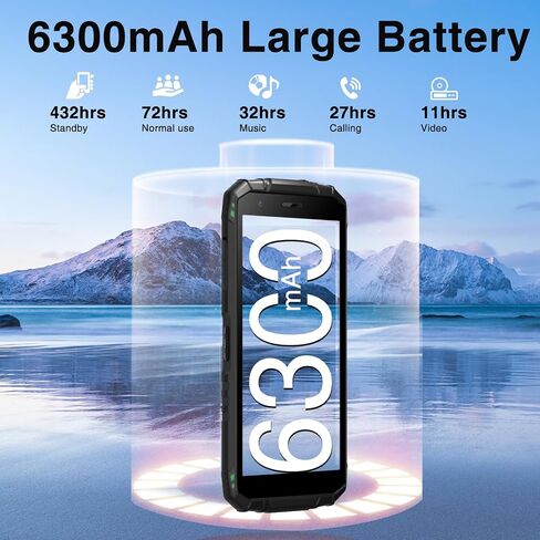 DOOGEE S41 MAX هاتف ذكي متين 2024، 16 جيجابايت + 256 جيجابايت/SD 1 تيرابايت هاتف متين أندرويد 13، هاتف خلوي متين 6300 مللي أمبير في الساعة، شاشة 5.5 بوصة HD+، هاتف محمول IP68 مقاوم للماء 4G خارجي، NFC/WiFi/OTG in Saudi Arabia