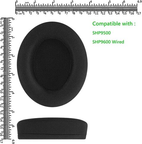 وسائد أذن SHP9500، قطع غيار وسائد أذن بديلة من نسيج شبكي مريح من BUTIAO لسماعات رأس Philips SHP9500 SHP9500S - أسود in Kuwait