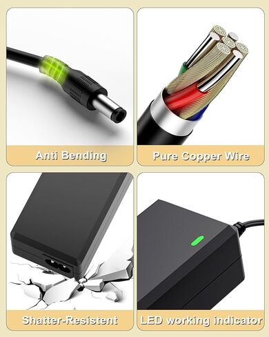 24V AC/DC Adapter Power Cord Compatible with Fujitsu Scanner fi-7160 fi-7180 fi-7260 fi-7280 S1500 S1500M AC Power Supply. in Kuwait