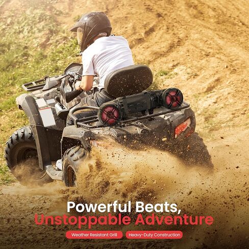 PyleUsa Marine ATV Powered Speakers - 4.0 Wireless Bluetooth, 1000Watt, Color Changing LED Lights, IP44 Waterproof,6.5“ Dual Audio Sound System for UTV,Golf Carts,Jetski and Snowmobile-PLATV85BT.6 in Saudi Arabia