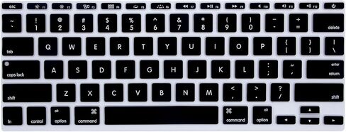 HRH English Language Silicone Keyboard Cover Skin for MacBook Air 11.6 Inch for MacBook 11" A1370 A1465 USA/ANSI Layout Keyboard Portector-Black in Saudi Arabia