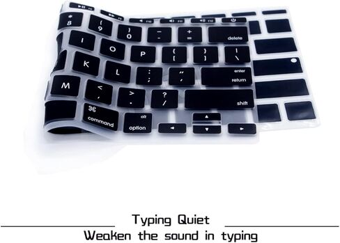 HRH English Language Silicone Keyboard Cover Skin for MacBook Air 11.6 Inch for MacBook 11" A1370 A1465 USA/ANSI Layout Keyboard Portector-Black in Saudi Arabia