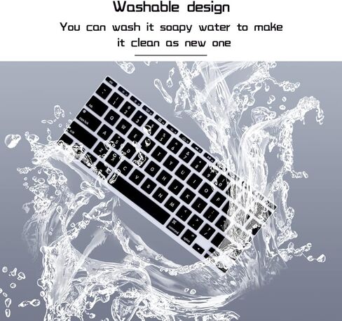 HRH English Language Silicone Keyboard Cover Skin for MacBook Air 11.6 Inch for MacBook 11" A1370 A1465 USA/ANSI Layout Keyboard Portector-Black in Saudi Arabia