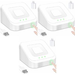 3 Packs Square Dock for Square Reader 2nd Generation, Holder Stand for Square Reader 2nd Generation, Smart Anti-Sleep Button, Anti-Slip Base Dock (Cable & Wall Charger, NO READER