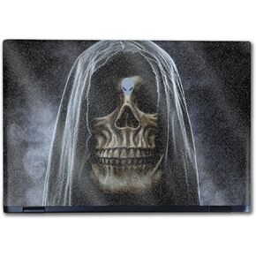 Glossy Glitter Laptop Skin Compatible with Alienware M16 R2 (2024) - Reaper Skull - Premium 3M Vinyl Protective Wrap Decal Cover - Easy to Apply | Crafted in The USA by MightySkins