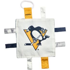 Pittsburgh Penguins Baby Tag Toy - NHL Hockey Baby Sensory Crinkle Toys - Soft & Safe - Ideal Baby Stroller Toy - BPA Free w/Stroller Clip (8" x 8" Tag Toy)…