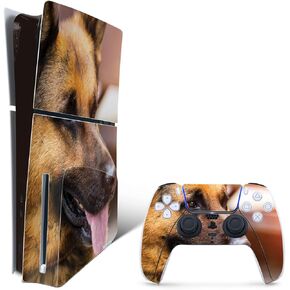 MightySkins Skin Compatible with Playstation 5 Slim Disk Edition Bundle - German Shepherd | Protective, Durable, and Unique Vinyl Decal wrap Cover | Easy to Apply | Made in The USA