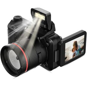 4K Vlogging Camera for YouTube, 2.2in Flip Screen 50MP HD Digital Camera for Photography with Fill Light, 16X Digital Zoom Camcorders Video Camera Travel Camera for Beginners