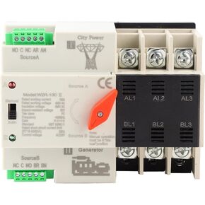 Eujgoov W2R-100 Dual Power Automatic Transfer Switch Dual Power Automatic Transfer Switch 3P 100A 50Hz