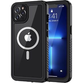 Lanhiem for iPhone 13 Pro Case, IP68 Waterproof Dustproof Shockproof Cases with Built-in Screen Protector, Full Body Protective Front and Back Cover for iPhone 13 Pro, 6.1 inch (Black)