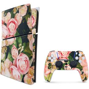 MightySkins Skin Compatible with Playstation 5 Slim Digital Edition Bundle - Faded Roses | Protective, Durable, and Unique Vinyl Decal wrap Cover | Easy to Apply | Made in The USA