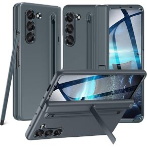 Fingic Galaxy Z Fold 6 Case[with S Pen Stylus & Built in Screen Protector & S Pen Holder] Invisible Kickstand Hinge Protection Military Grade Drop Tested 360°Full Body Protective Phone Case,7.6",Black