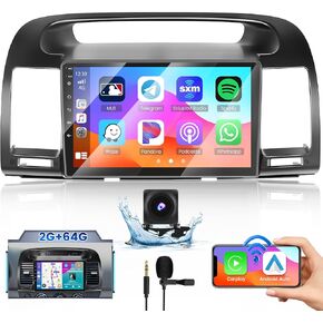 for Toyota Camry 2000-2006 Android 13 Car Stereo, 8 Core 4GB+64GB 9 Inch Touchscreen Wireless Apple Carplay Android Auto Car Radio Support GPS Navigation WiFi BT USB FM EQ