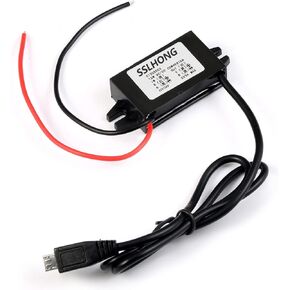 DC-DC Converter Step Down Module 12V/24V to 5V Micro USB Output Buck Power Adapter