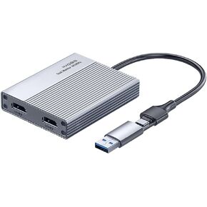 محول HDMI مزدوج من Hagibis لشريحة Apple M1 M2، USB C/USB 3.0 إلى محطة إرساء HDMI مزدوجة لشاشتين MacBook Pro وiMac وDisplayLink DL6950 Chip 4K 60 هرتز محول العرض المزدوج لنظام التشغيل MacOS وWindows in Kuwait