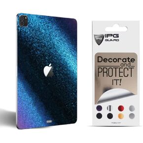 IPG for iPad Pro 2020-2022 11 inch (2nd Generation) Decorative Carbon Fiber Vinyl Back Protector Anti Scratch Skin Guard - 3D Surface - Bubble -Free Easy to Install (Black Carbon Fiber)