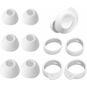 Wingtip Ear Tips Kit for Galaxy Buds FE Replacement Silicone Anti-Slip Fit in Case Cover Eartips Ear Hook Earbuds Gel Wings Accessories Compatible with Samsung Galaxy Buds FE Black 5 Pairs