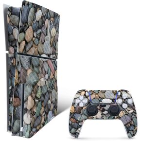 MightySkins Carbon Fiber Skin for PS5 Playstation 5 Slim Disc Edition Bundle - Riverbed Protective, Durable Textured Carbon Fiber Finish Easy to Apply Made in The USA
