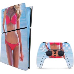 MightySkins Skin Compatible with Playstation 5 Slim Digital Edition Bundle - Bikini | Protective, Durable, and Unique Vinyl Decal wrap cover | Easy to Apply | Made in The USA