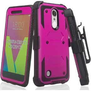 [GW USA] حافظة بمشبك حزام متوافقة مع LG Aristo 2/LG Aristo 2 Plus/LG Risio 3/LG Tribute Dynasty/LG Zone 4/LG Fortune 2/LG Rebel 3 LTE تغطية كاملة للجسم [واقي شاشة مدمج] - أزرق مخضر in Kuwait