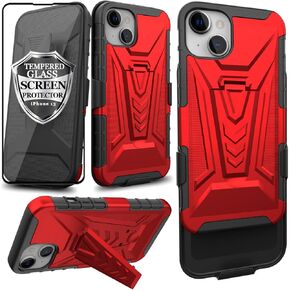 Ailiber Compatible with iPhone 13 Case, iPhone 13 Case Holster with Screen Protector, Swivel Belt Clip Holster Kickstand Holder, Heavy Duty Full Body Shockproof Cover for iPhone 13 6.1 Inch-Camouflage