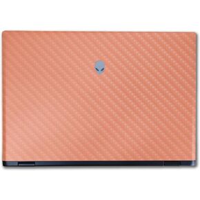 Carbon Fiber Laptop Skin Compatible with Alienware M16 R2 (2024) - Solid Peach - Premium 3M Vinyl Protective Wrap Decal Cover - Easy to Apply | Crafted in The USA by MightySkins