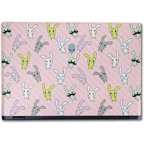 Carbon Fiber Laptop Skin Compatible with Alienware M16 R2 (2024) - Bunny Bunches - Premium 3M Vinyl Protective Wrap Decal Cover - Easy to Apply | Crafted in The USA by MightySkins