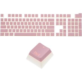 MECCANIXITY 104 Keys Pudding Keycaps Set OEM Profile 60 Percent PBT for 61/87/104 Mechanical Keyboard Layout, Purple & Translucent Double Shot