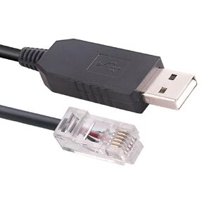 USB RS232 Serial Serial Cable for Communication Mppt Solar Charget Controlle SRNE Solar Charge Controller USB to RJ12 6P6C Cable (10ft)