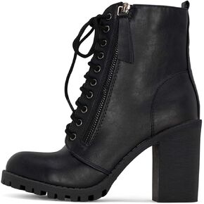 Kassie - Women's Combat Lug Sole Chunky Lace Up Ankle Booties