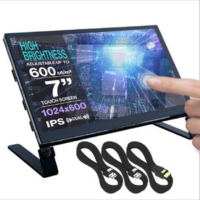 Santek High Brightness Raspberry Pi 5 Touchscreen, Portable Monitor with HDMI, USB-C Powered Touch Panel IPS Screen, Build-in Dual Speakers, Compatible with RPI 5 4 3 Zero WIN (10.1 inch)