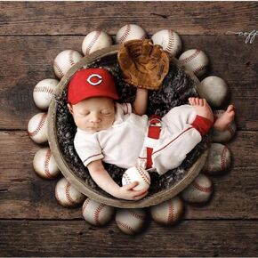 Newborn Photography Props Baby Baseball Outfits Cute Hat Pants Set Infant Baby Boy Girl Photoshoot Props Costume