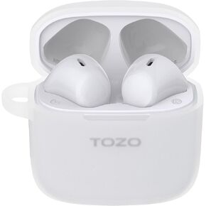 TOZO A3 Protective Silicone Case Shockproof Soft Skin Cover for TOZO A3 Earbuds with Front LED Visible and Keychain Blue