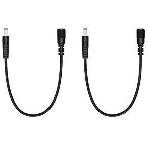 Fancasee 2 Pack 1 ft 5.5mm x 2.5mm DC Power Extension Cable Male to Female Plug Adapter Extension Cord for IP Camera CCTV Surveillance Security Camera LED Strip DVR Router
