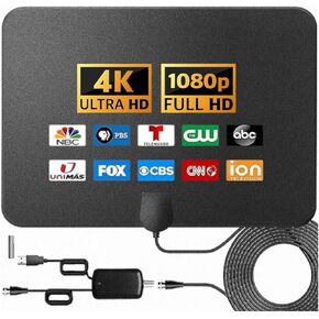 TV Antenna Indoor,Antenna for Smart TV Support 8K 4K 1080P, 950 Miles Long Ranges TV Antenna for Local Channels,Digital TV Antenna with Signal Amplifier/Booster,16.5ft HDTV Coaxial Cable