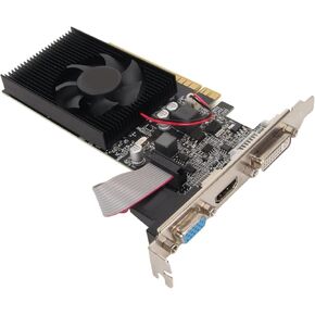 GT610 Graphics Card, 1GB DDR3, 64 Bit, PC GPU Video Cards, PCI Express 2.0 X16, 1800MHz, Single Fan Computer Chassis Graphics Card, Supports VGA DVI