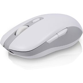 Wireless Mouse,3 Modes Bluetooth 5.0&4.0 Mouse 2.4G Rechargeable Ergonomic Computer Mouse with 6 Buttons,for Laptop/PC/Mac/iPad pro/Computer（white）
