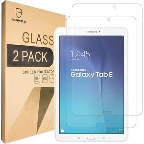 Mr.Shield [2-PACK] Designed For Samsung Galaxy Tab E Nook 9.6 [Tempered Glass] Screen Protector [0.3mm Ultra Thin 9H Hardness 2.5D Round Edge] with Lifetime Replacement