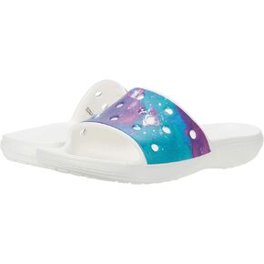 Crocs Classic Out of World This World Slide White/Purple Men's 5, Women's 7 Medium