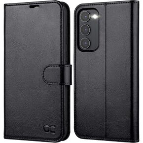 OCASE متوافق مع محفظة Galaxy S23 Plus 5G، حافظة قابلة للطي من جلد البولي يوريثان مع حامل بطاقات RFID Blocking Stand [غلاف داخلي من مادة TPU مقاوم للصدمات] حافظة هاتف 6.6 بوصة (2023) - أسود
