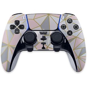MightySkins Skin Compatible with PS5 DualSense Edge Controller - Rose Gold Polygon | Protective, Durable, and Unique Vinyl Decal wrap Cover | Easy to Apply & Change Styles | Made in The USA
