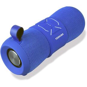 Toshiba Bluetooth Speaker | Wireless Speaker with Bluetooth Tech | 9+ Hour Battery Life | Built in Microphone | Portable Speaker w/Deep Base Tech is Waterproof, Dustproof & Sandproof | TY-WSP200(R)
