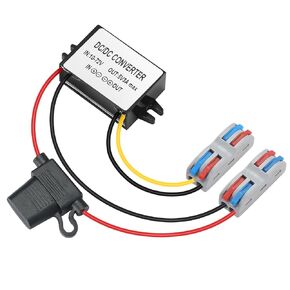 DC 10-72V to 5V Step Down Converter, DC/DC 12V/24V/36V/48V/60V/72V Buck 5V 3A 15W Step Down Voltage Reducer, DC Power Transformer with Fuse Waterproof for Forklifts and Car.